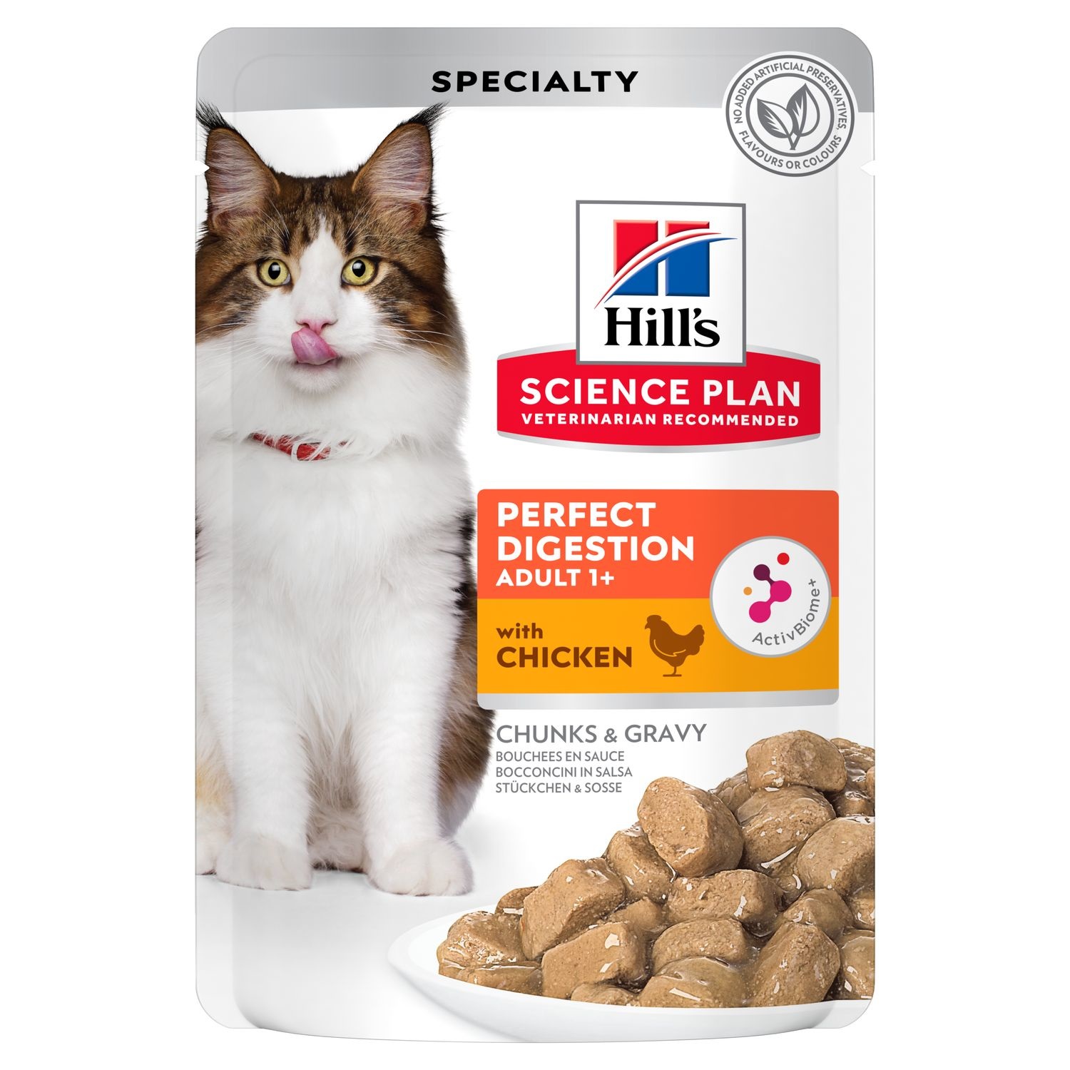 Hill's Science Plan Adult Perfect Digestion Alimento Umido per Gatti con Pollo - Busta da 85 g