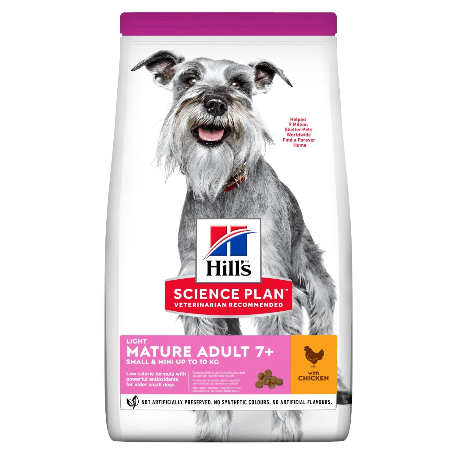 Hill's Science Plan Mature Adult 7 Small & Mini Light Cibo Secco per Cani con Pollo - 2,5 kg
