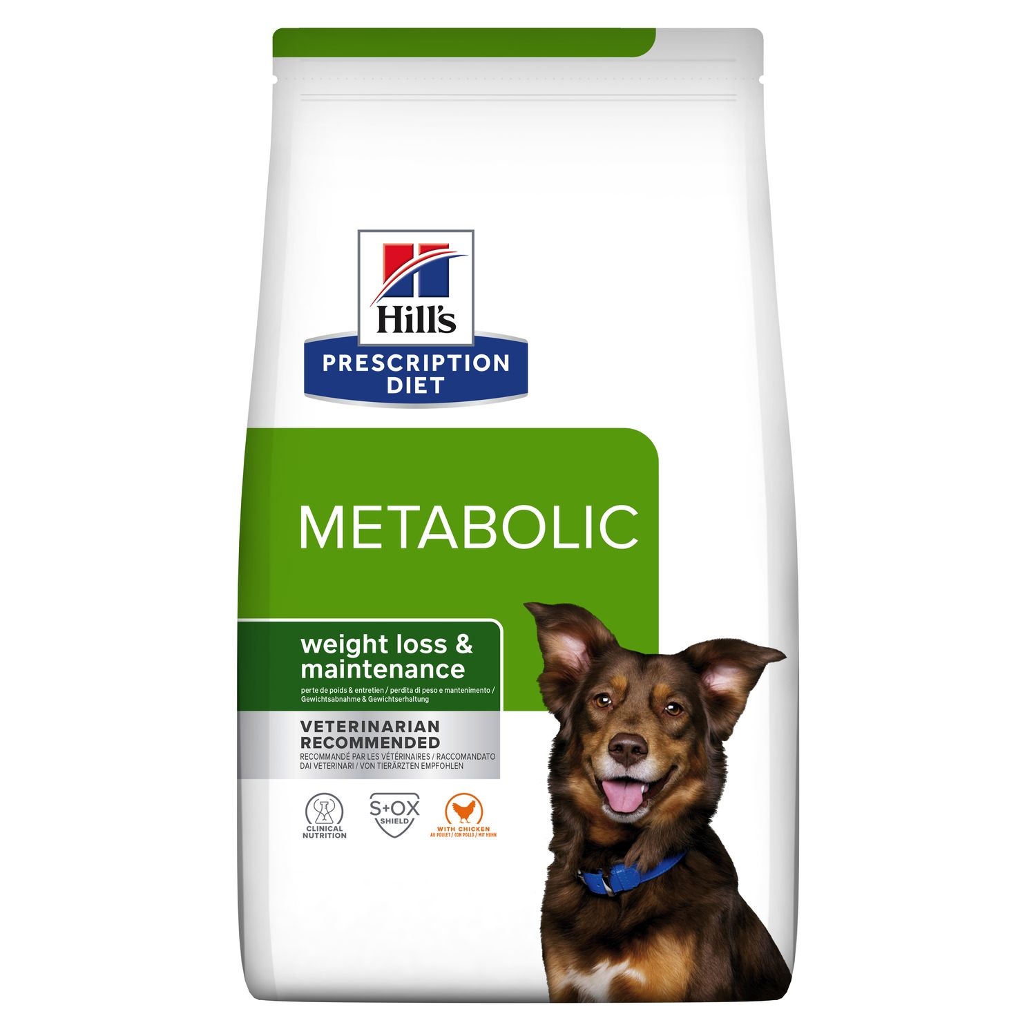 Hill's Prescription Diet Metabolic Crocchette per Cani con Pollo - 1,5 kg - Nutrizione Clinicamente Provata per Gestione del Peso