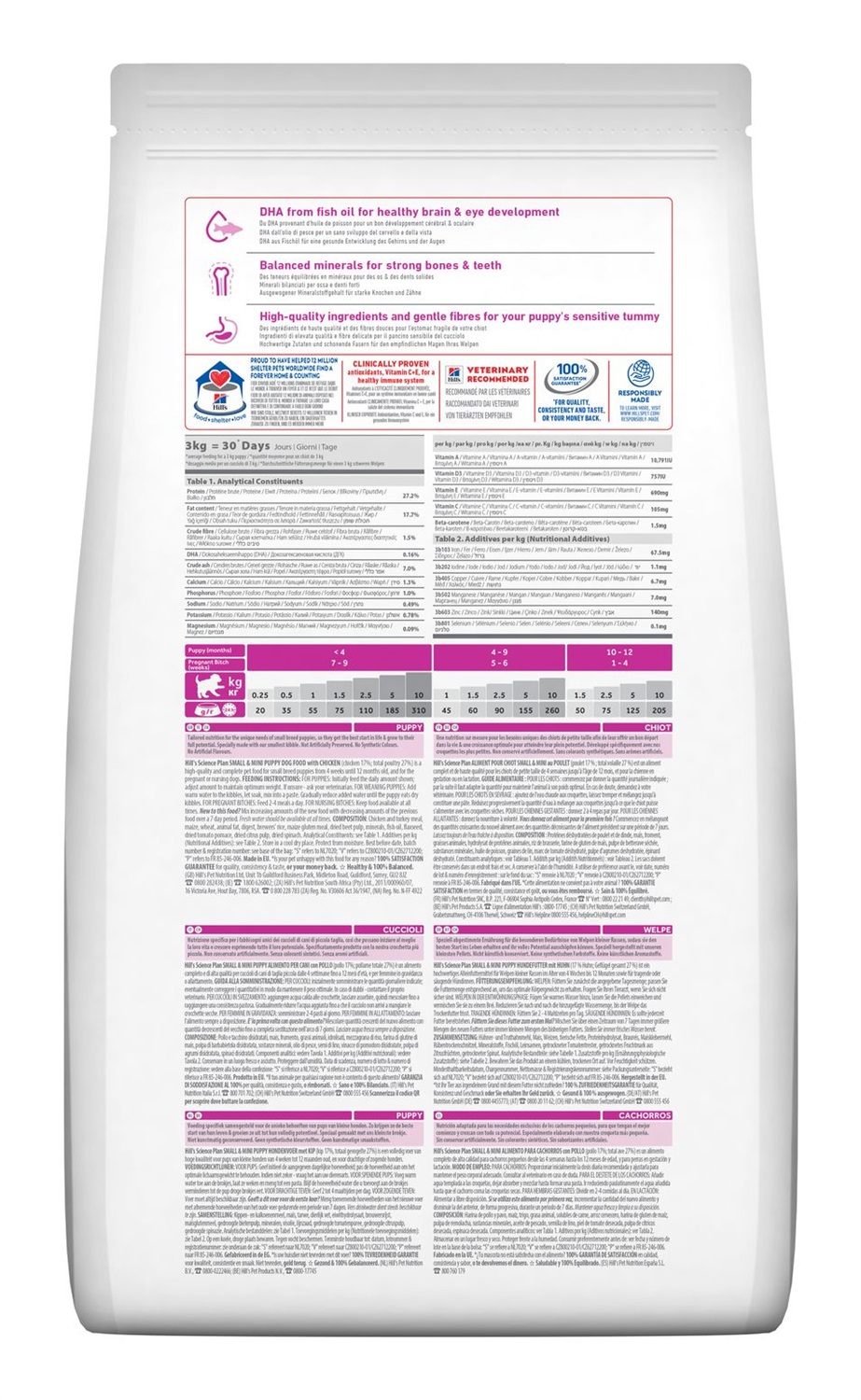 Hill's Science Plan Puppy Small & Miniature Cibo Secco per Cani Cucciolo con Pollo - 3 kg