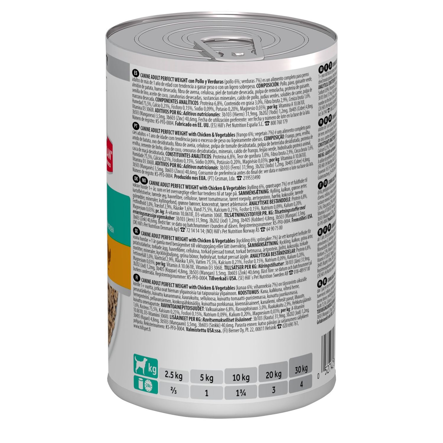 Hill's Science Plan Perfect Weight Cibo Secco per Cani Adulto con Pollo e Verdure - 363 g