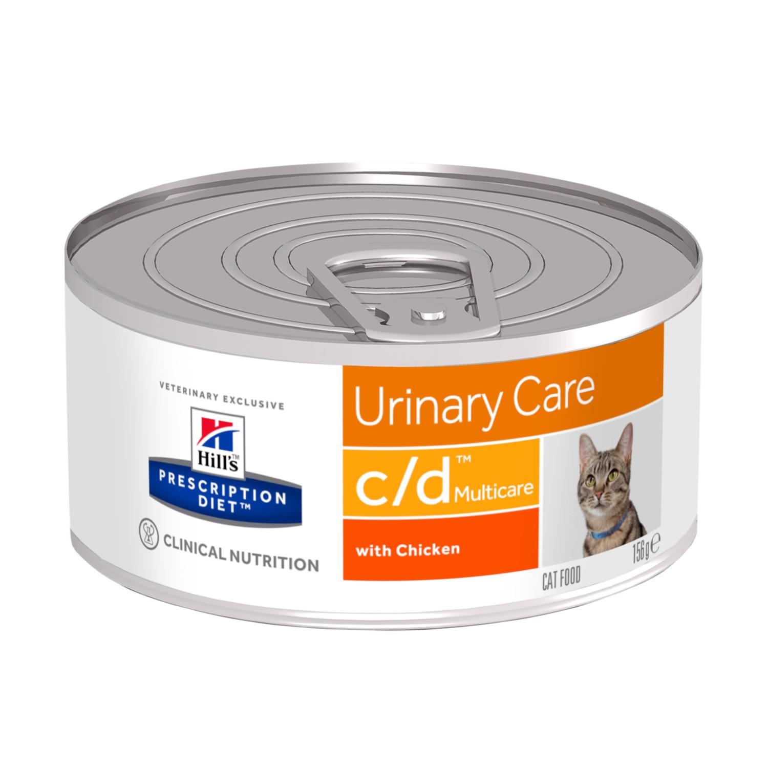 Hill's Prescription Diet c/d Multicare Feline Umido con Pollo 156g - Cibo per Gatti per la Salute del Tratto Urinario