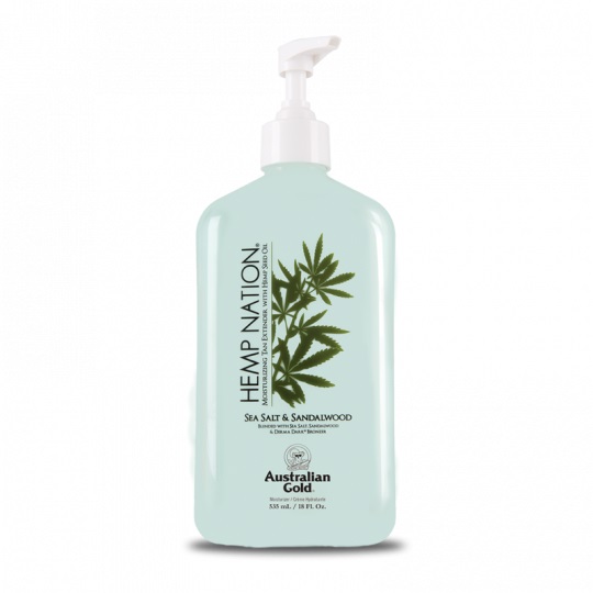 AUSTRALIAN GOLD Hemp Nation Sea Salt & Sandalwood Crema Doposole 535 ml - Prolungatore d'Abbronzatura Idratante con Sale Marino e Legno di Sandalo