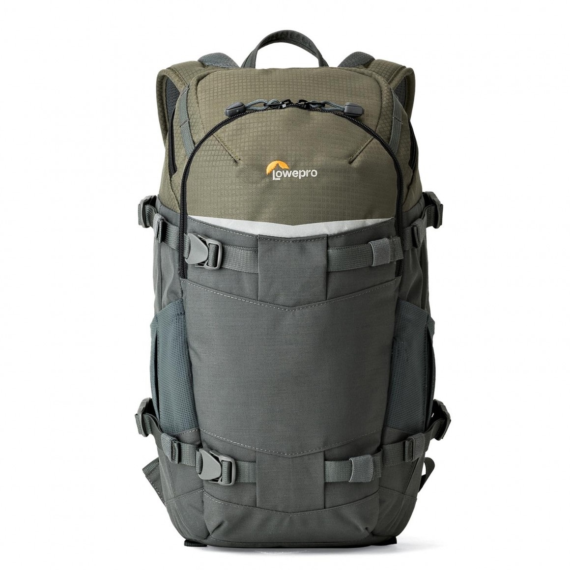 Lowepro Flipside Trek BP 250 AW - Zaino per fotocamera grigio/verde scuro con sistema di sospensione ActiveZone