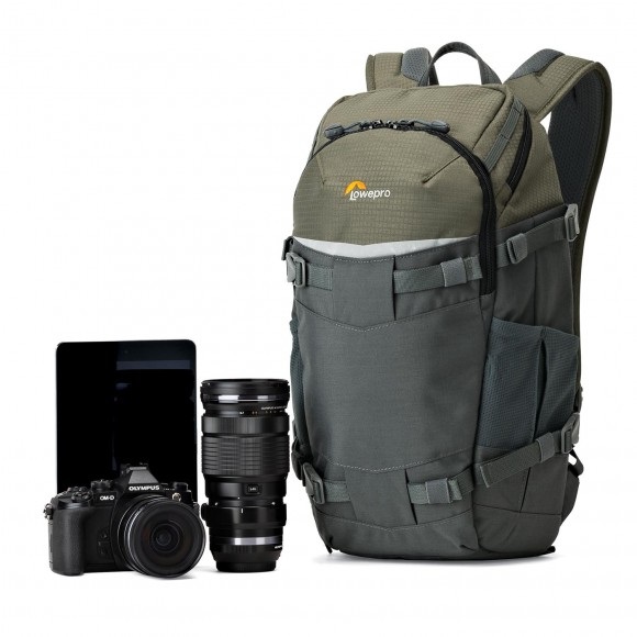 Lowepro Flipside Trek BP 250 AW - Zaino per fotocamera grigio/verde scuro con sistema di sospensione ActiveZone
