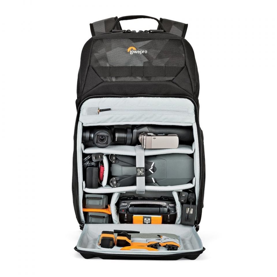 Lowepro DroneGuard BP 250 Zaino Nero/Grigio/Mimetico per DJI Mavic Pro e Mavic Air con Guscio Rigido e Tasca CradleFit™