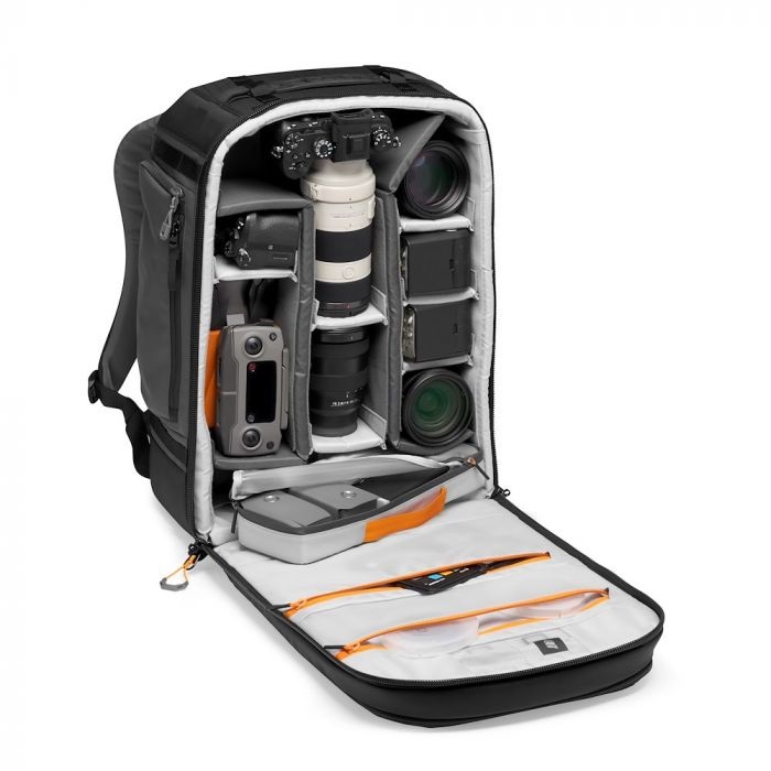 Lowepro Pro Trekker BP 450 AW II Zaino Fotografico Nero/Grigio Scuro con Divisori MaxFit per Laptop/iPad 15, Compatibile con Mirrorless e DSLR