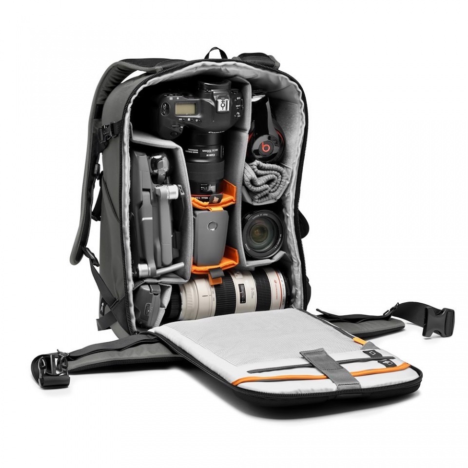 Lowepro Flipside BP 400 AW III Zaino per Fotocamera Mirrorless e DSLR - Grigio Scuro - Accesso Posteriore e Laterale - Divisori Regolabili - Capacità per Obiettivo 70-200 mm