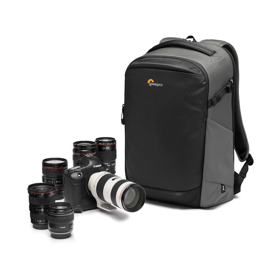 Lowepro Flipside BP 400 AW III Zaino per Fotocamera Mirrorless e DSLR - Grigio Scuro - Accesso Posteriore e Laterale - Divisori Regolabili - Capacità per Obiettivo 70-200 mm