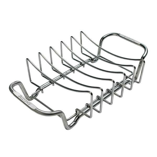 Broil King 62602 - Supporto per Barbecue in Acciaio Inox, Multifunzionale con Maniglie, per Costine e Arrosti