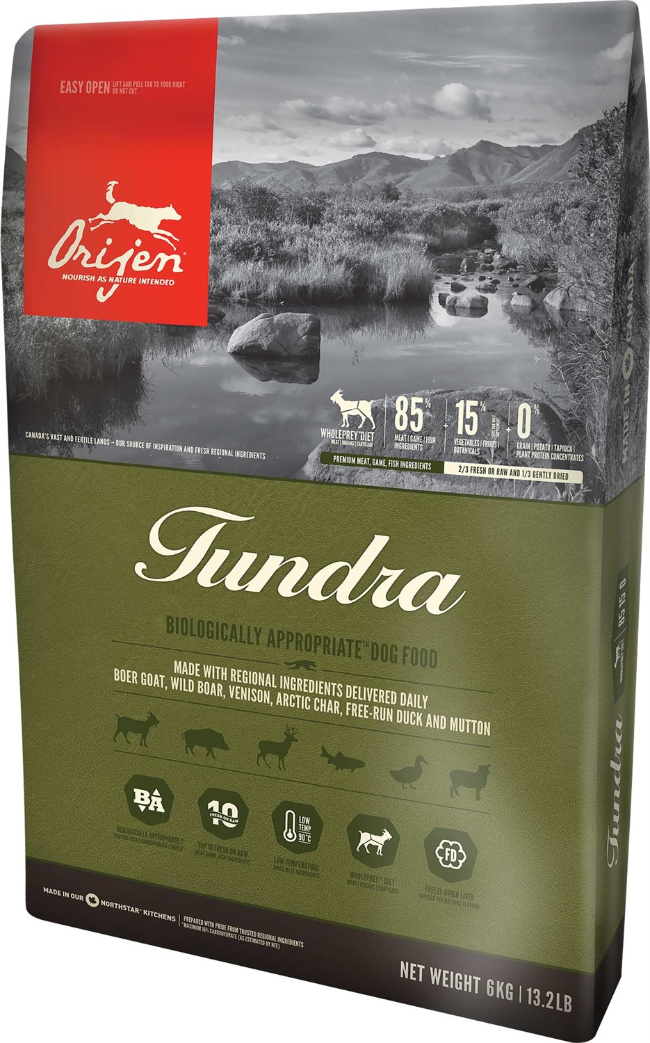 Orijen Tundra 11,4 kg Adulto Pollo, Pesce, Tacchino