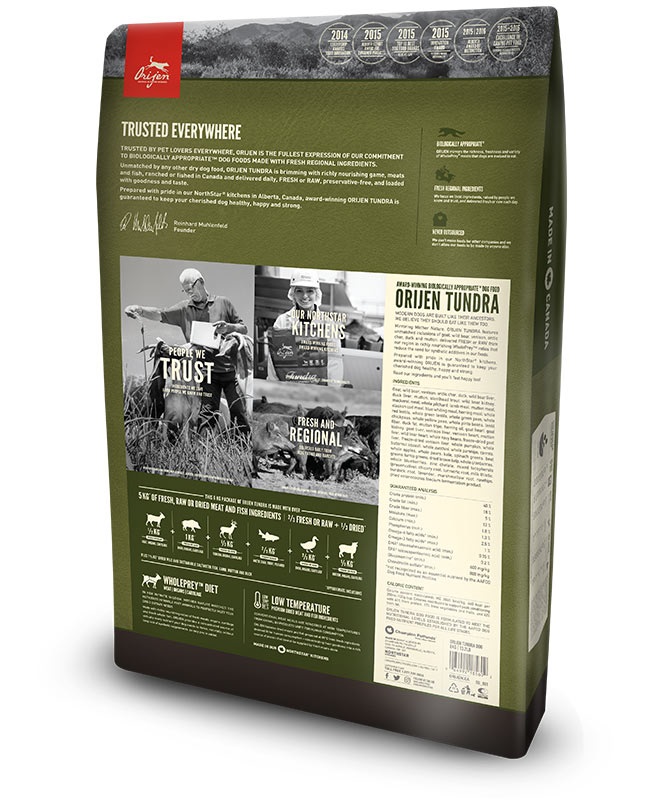 Orijen Tundra 2 kg Universale Anatra, Carne di cervo