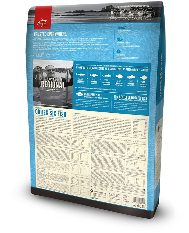 Orijen Six Fish cibo secco per gatti 340 g Adulto Pesce