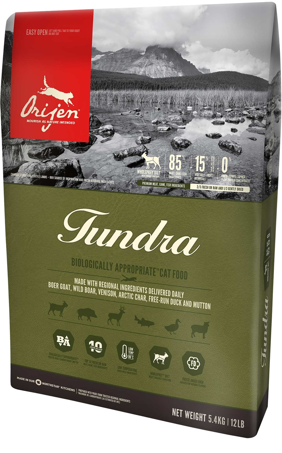 Orijen Tundra Cibo Secco per Gatti 340 g - Anatra, Cervo, Montone, Pesce e Selvaggina Fresca