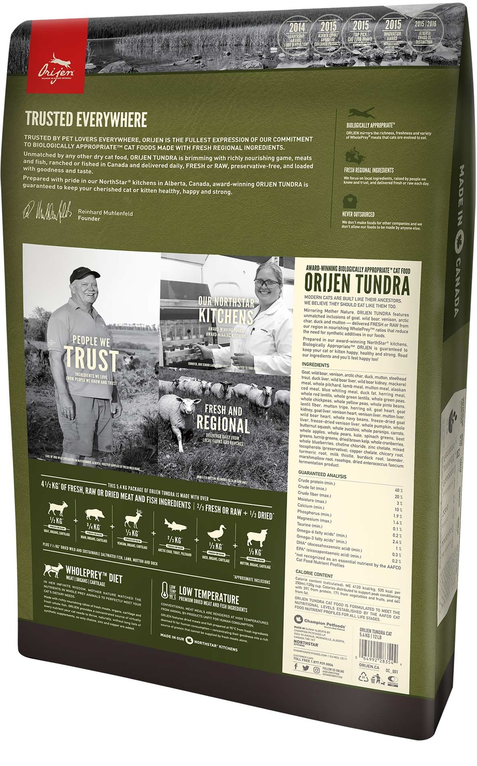 Orijen Tundra Cibo Secco per Gatti 340 g - Anatra, Cervo, Montone, Pesce e Selvaggina Fresca