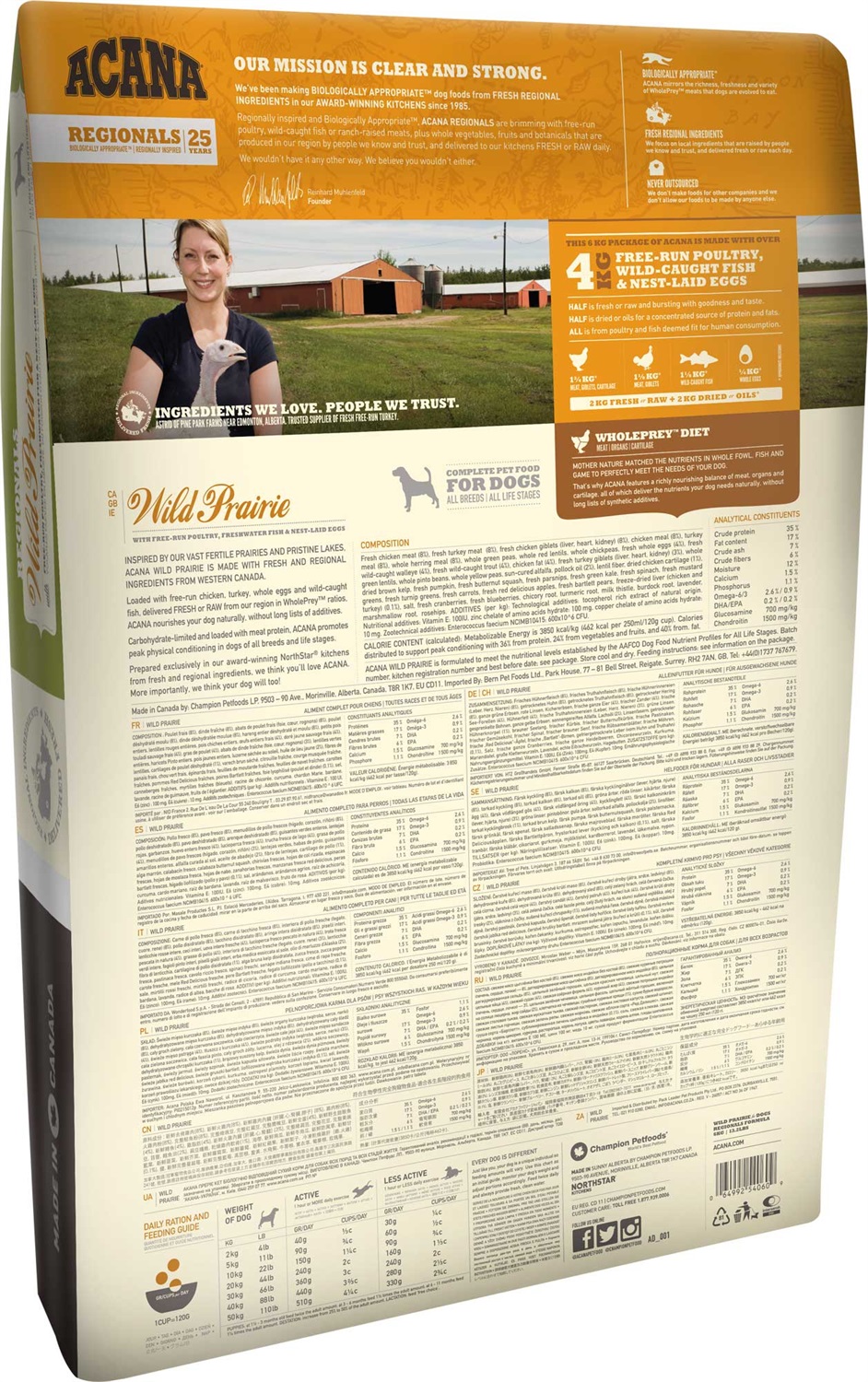 Acana Dog TF Regionals Wild Prairie 11,4 kg Adulto Pollo, Egg