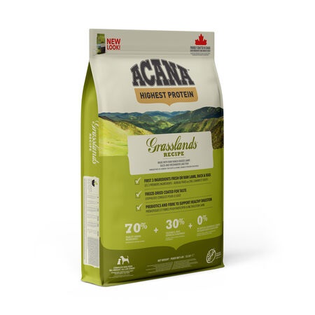 Acana Highest Protein Grasslands Cibo Secco per Cani 6 kg - Senza Cereali, Con Carne di Anatra e Agnello