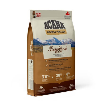 ACANA Highest Protein Ranchlands Cibo per Cani 6 kg - Manzo Angus, Agnello, Maiale, Bisonte e Lucioperca