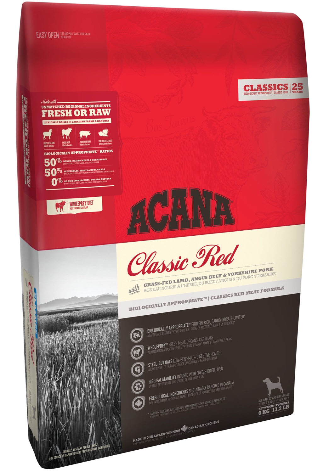 Acana Dog TF Classics Red 11,4 kg Adulto Manzo, Agnello, Maiale