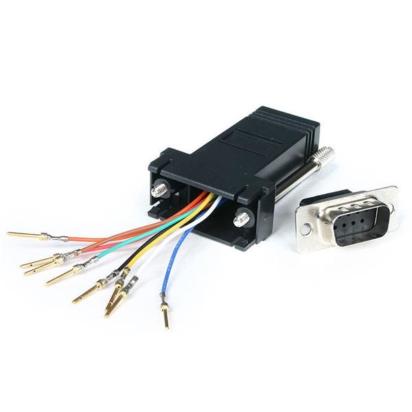 StarTech.com Adattatore modulare da DB9 a RJ45 - M/F, Convertitore seriale DB-9 (M) a RJ-45 (F), Modello GC98MF, Colore Nero