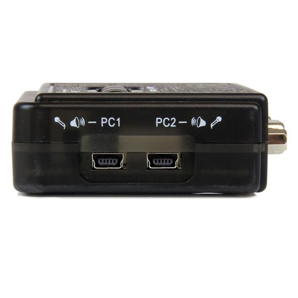 StarTech.com Switch KVM a 2 porte VGA USB con audio e cavi - Commutatore VGA USB a doppia porta, Risoluzione 2048 x 1536 Pixel, 2K Ultra HD, Cavi inclusi (1.20 m), Colore Nero
