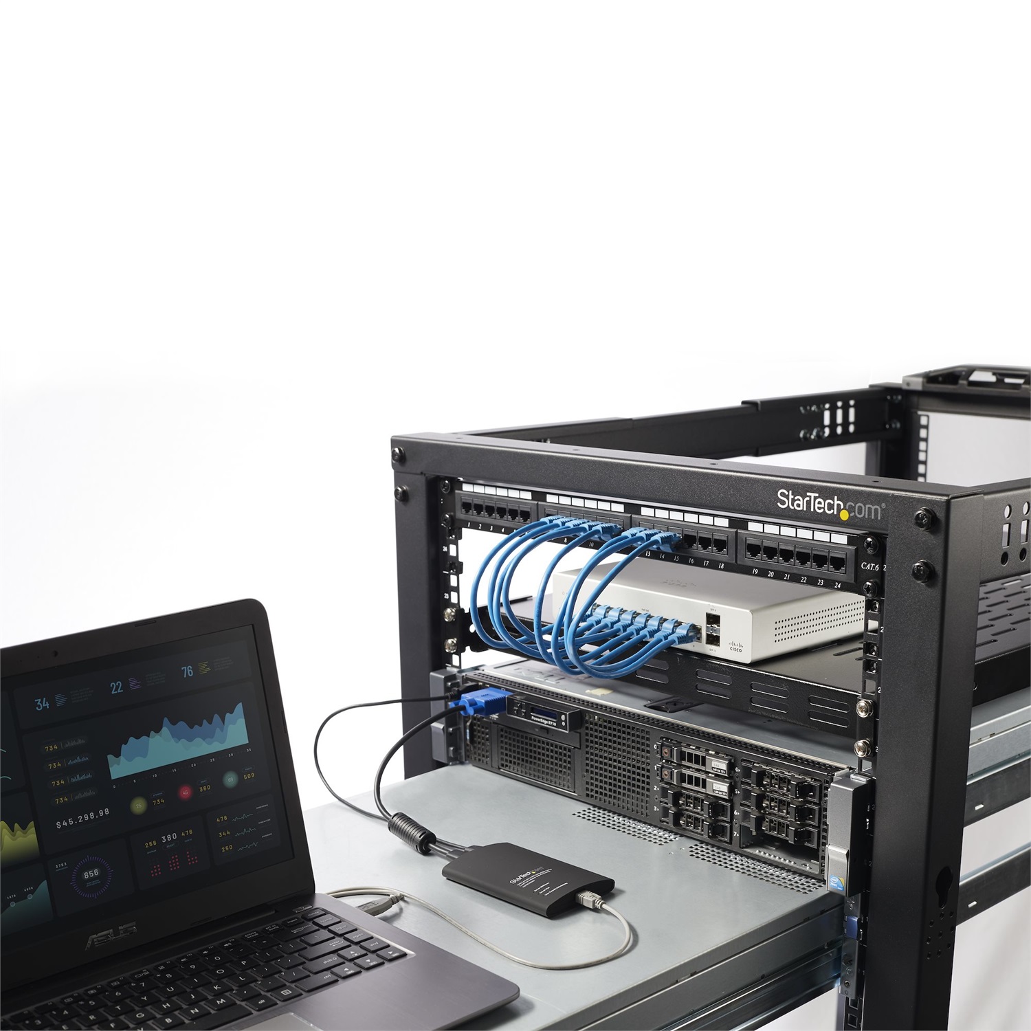 StarTech.com Laptop Crash Cart Adapter Portatile Console KVM USB 2.0 - Risoluzione 1920 x 1200, Cavi KVM Integrati, Autoalimentazione