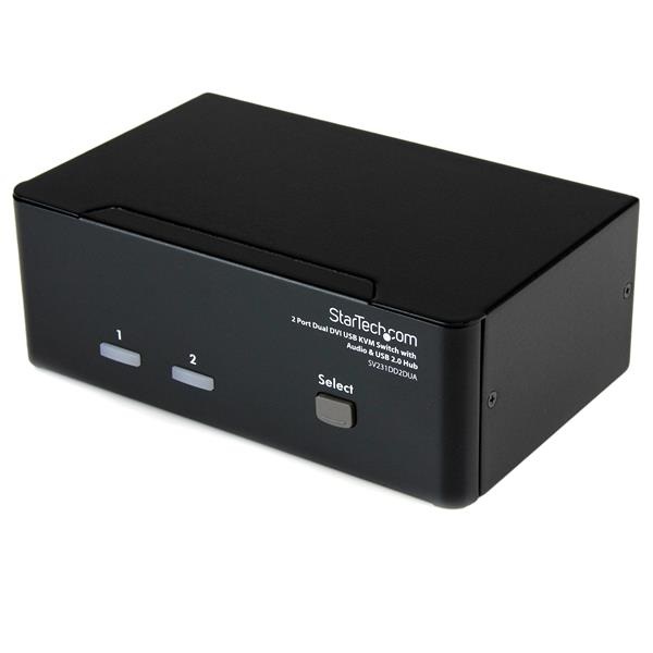 StarTech.com Switch KVM Dual DVI USB 2 porte con audio, hub USB 2.0 e risoluzione fino a 2048 x 1536