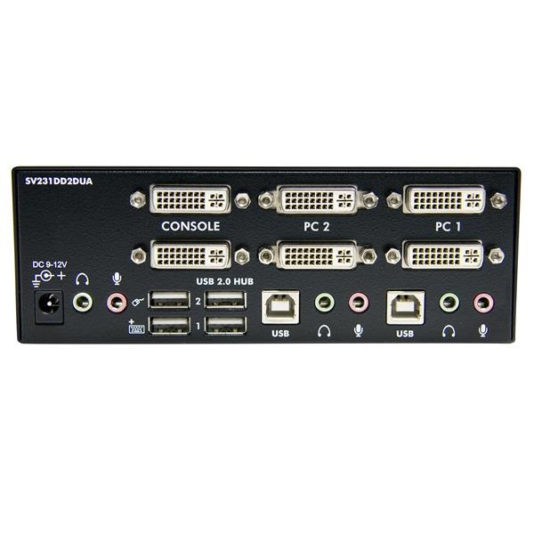 StarTech.com Switch KVM Dual DVI USB 2 porte con audio, hub USB 2.0 e risoluzione fino a 2048 x 1536