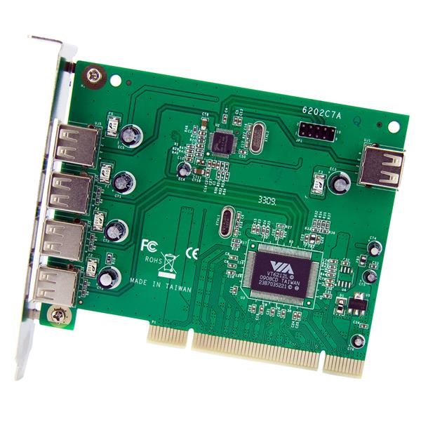 StarTech.com Scheda PCI con 7 Porte USB 2.0 ad Alta Velocità, PCI/PCI-X, Chipset VIA/VLI - VT6212, Fino a 480 Mbps, Verde, Certificata CE/FCC/TAA/REACH