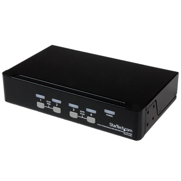 StarTech.com Switch KVM USB 4 porte, montabile a rack 1U con OSD - Controlla fino a 4 computer da un'unica postazione