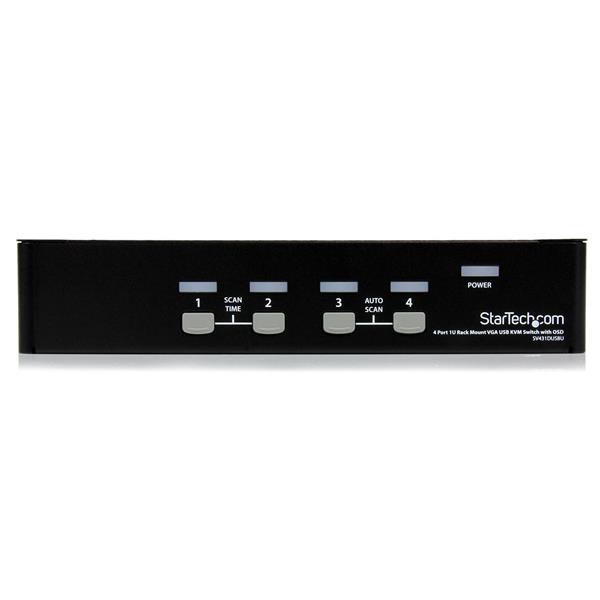 StarTech.com Switch KVM USB 4 porte, montabile a rack 1U con OSD - Controlla fino a 4 computer da un'unica postazione