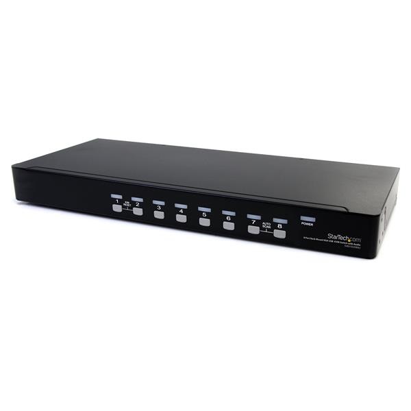 StarTech.com Switch KVM VGA USB a 8 porte montabile su rack 1U con audio incluso - Risoluzione 1920 x 1440 Pixel