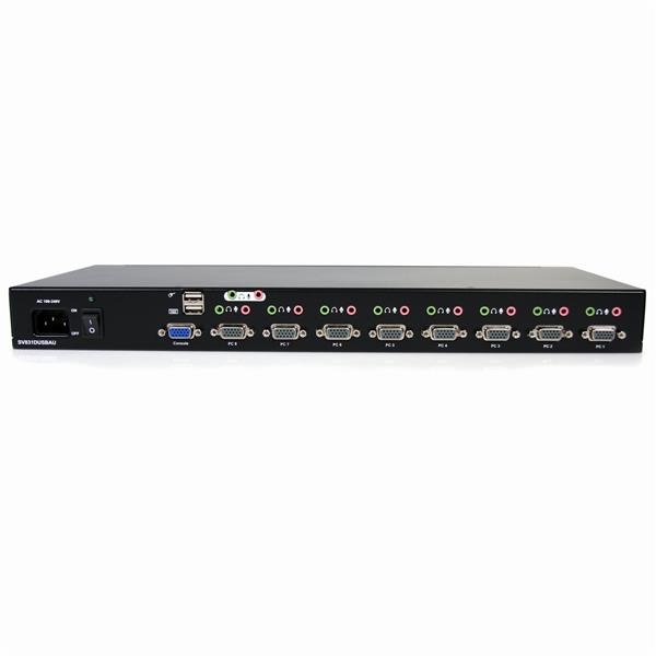 StarTech.com Switch KVM VGA USB a 8 porte montabile su rack 1U con audio incluso - Risoluzione 1920 x 1440 Pixel