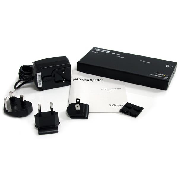 StarTech.com Sdoppiatore Video DVI 2 Porte con Audio, 1920 x 1200 Pixel, 2x DVI, Nero, Alluminio, 10 m