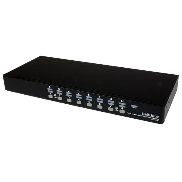 StarTech.com Kit Switch KVM USB Montabile a Rack 1U 16 Porte con Funzione OSD, Risoluzione 1920 x 1440 Pixel, Colore Nero, Include Cavi e Tastiera Tedesca [SV1631DUSBUK]