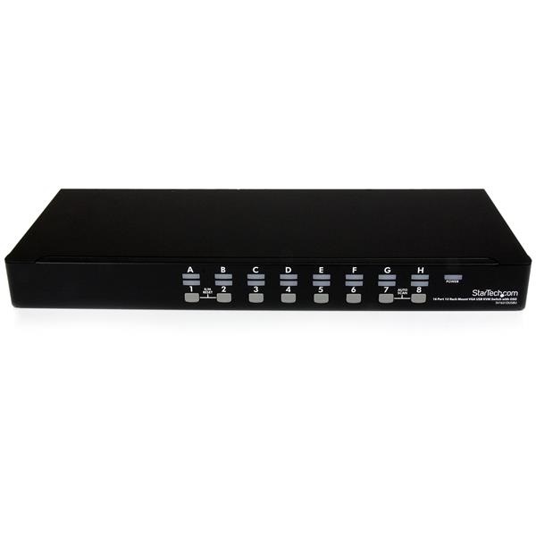 StarTech.com Kit Switch KVM USB Montabile a Rack 1U 16 Porte con Funzione OSD, Risoluzione 1920 x 1440 Pixel, Colore Nero, Include Cavi e Tastiera Tedesca [SV1631DUSBUK]