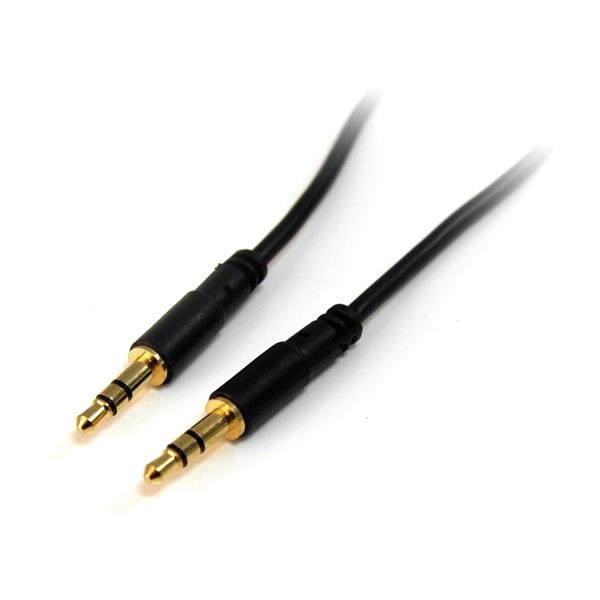 StarTech.com Cavo audio stereo slim 90 cm 3,5 mm Maschio a Maschio - Placcatura Oro, Nero