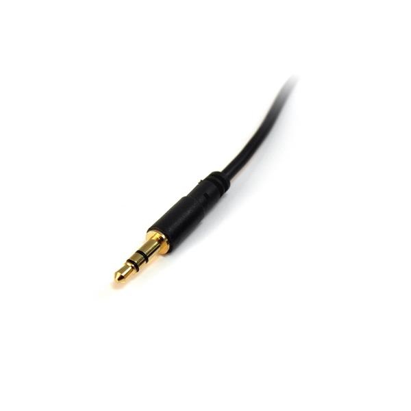 StarTech.com Cavo audio stereo slim 90 cm 3,5 mm Maschio a Maschio - Placcatura Oro, Nero