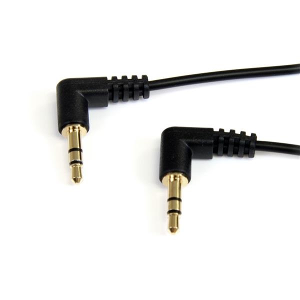 StarTech.com Cavo Audio Stereo ad Angolare Destro 3,5 mm Slim 30 cm - M/M, Connettori Placcati in Oro, Design Slimline