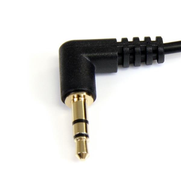 StarTech.com Cavo Audio Stereo ad Angolare Destro 3,5 mm Slim 30 cm - M/M, Connettori Placcati in Oro, Design Slimline