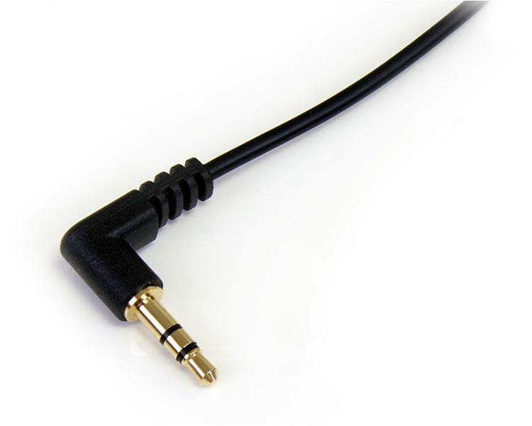 StarTech.com Cavo audio stereo slim 3,5 mm ad angolo destro 30 cm - M/M, placcato oro, ideale per dispositivi portatili