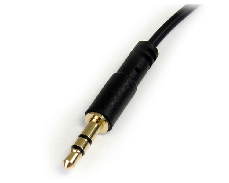 StarTech.com Cavo audio stereo slim 3,5 mm ad angolo destro 30 cm - M/M, placcato oro, ideale per dispositivi portatili