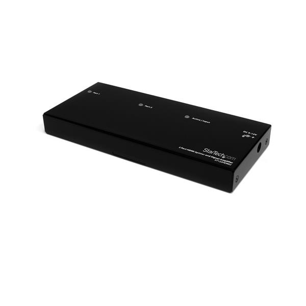 StarTech.com Sdoppiatore video HDMI ad alta velocità a 2 porte e amplificatore di segnale (ST122HDMI2) - 1920 x 1200 Pixel, Nero, Acciaio, 15 m