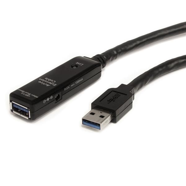 StarTech.com Cavo di Estensione Attivo USB 3.0 5 m - M/F, USB A a USB A, Nero, Completamente Schermato, Plug-and-Play