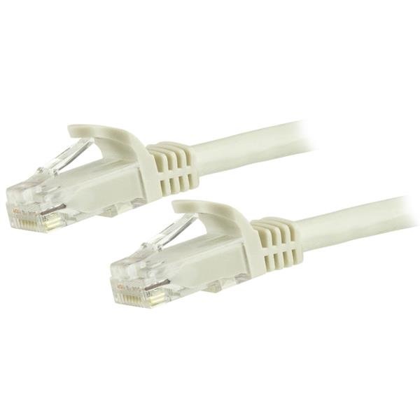 StarTech.com Cavo patch antigroviglio UTP RJ45 Cat6 Gigabit 15 m Bianco - Cavo di Rete Ethernet con Connettori RJ-45 e Placcatura Oro