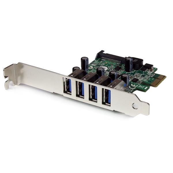 StarTech.com Adattatore scheda controller PCI Express PCIe SuperSpeed USB 3.0 a 4 porte USB 3.2 Gen 1 con UASP e Alimentazione SATA