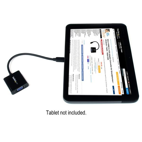 StarTech.com Adattatore Convertitore Micro HDMI a VGA - Risoluzione 1920x1200, 60Hz, Nero