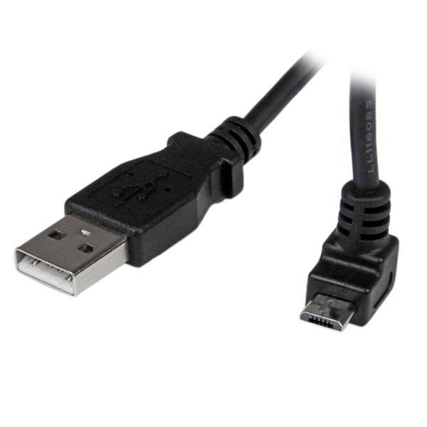 StarTech.com Cavo micro USB 1 m - A a Micro B con angolare verso l'alto, USB 2.0, Maschio/Maschio, Nero