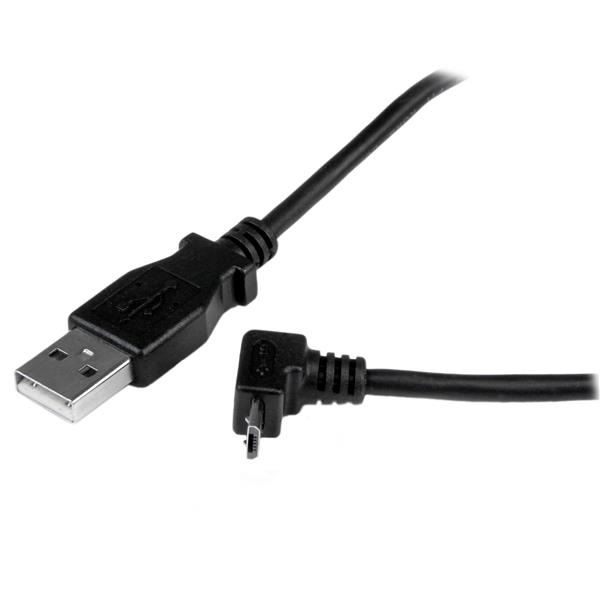 StarTech.com Cavo micro USB 1 m - A a Micro B con angolare verso l'alto, USB 2.0, Maschio/Maschio, Nero