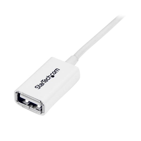 StarTech.com Cavo di prolunga USB 2.0 da 1 m A ad A - M/F, colore bianco, velocità fino a 480 Mbit/s